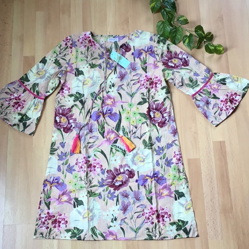 Debbie Katz Elodie Dress Beach Coverup Floral Print Tunic
